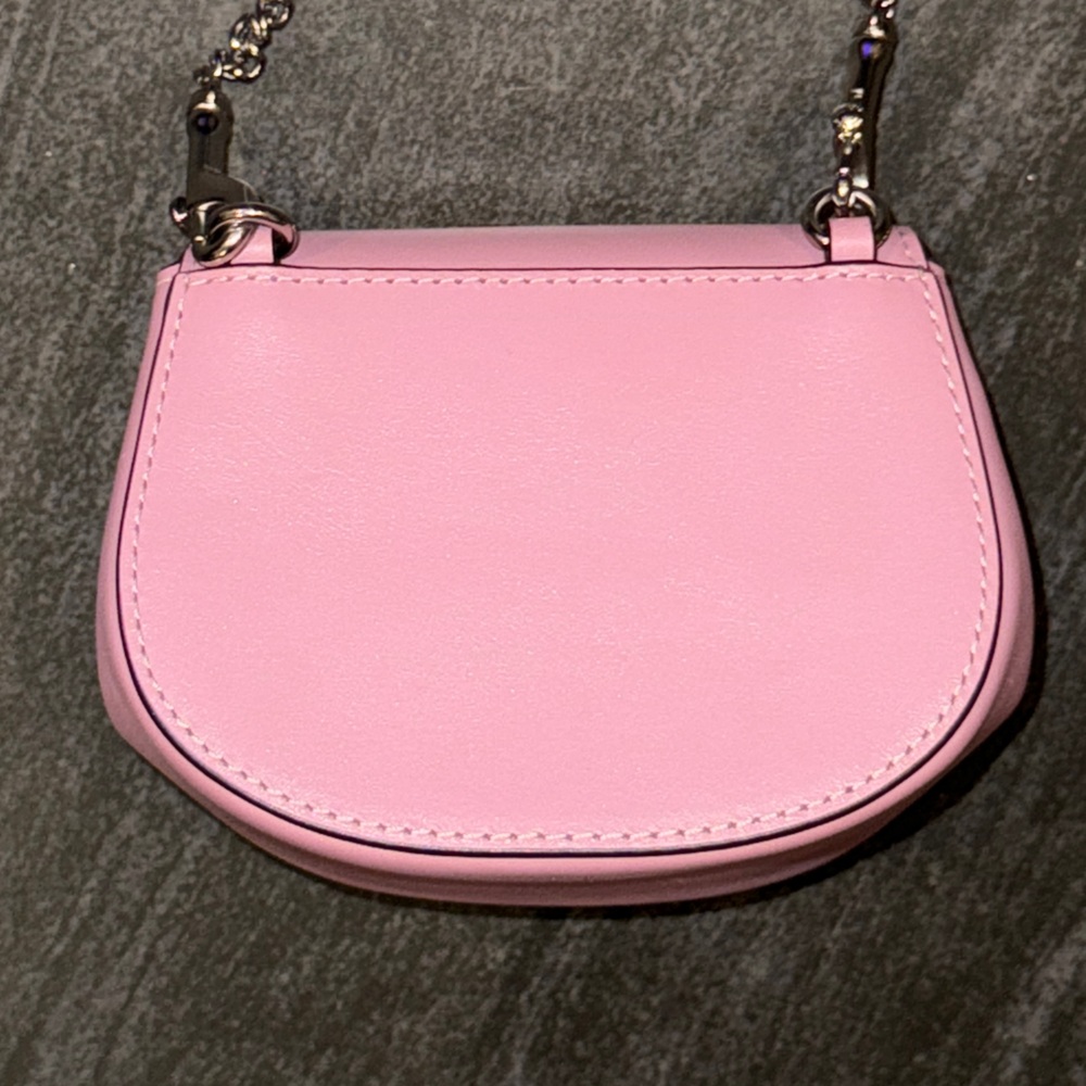 Coach Pink Leather Morgan Card Case on a Chain - Picture 9 of 16